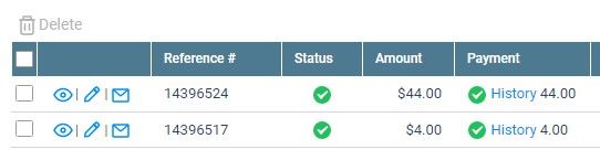 Formsite PayPal results table