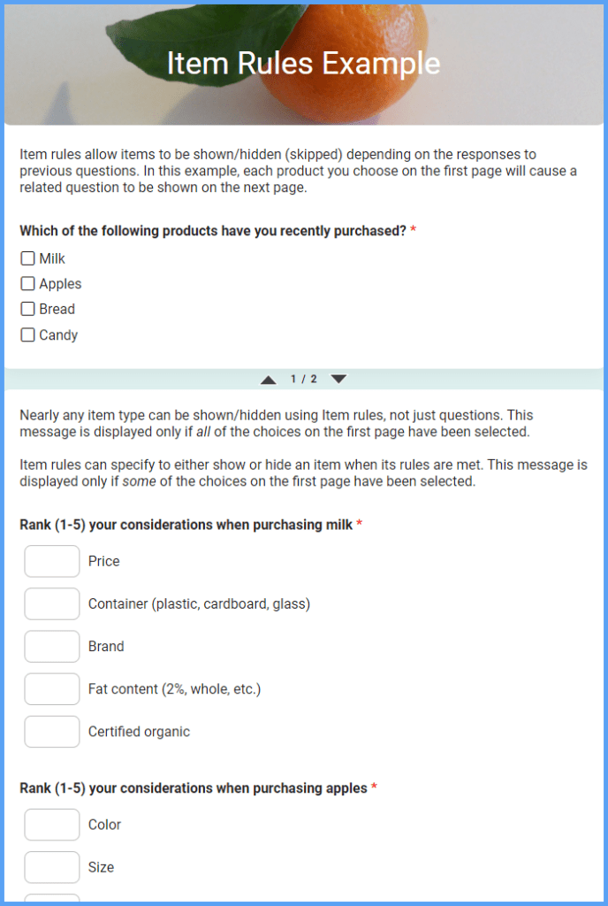 Item Rules Example Forms And Templates Formsite 1541