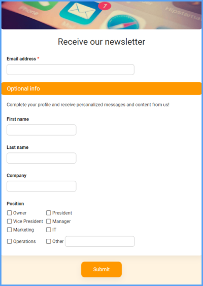 Newsletter Signup Form Template | Formsite