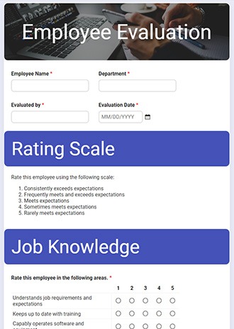 Evaluation Form Templates | Formsite