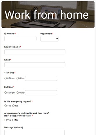 Work Availability Form Template